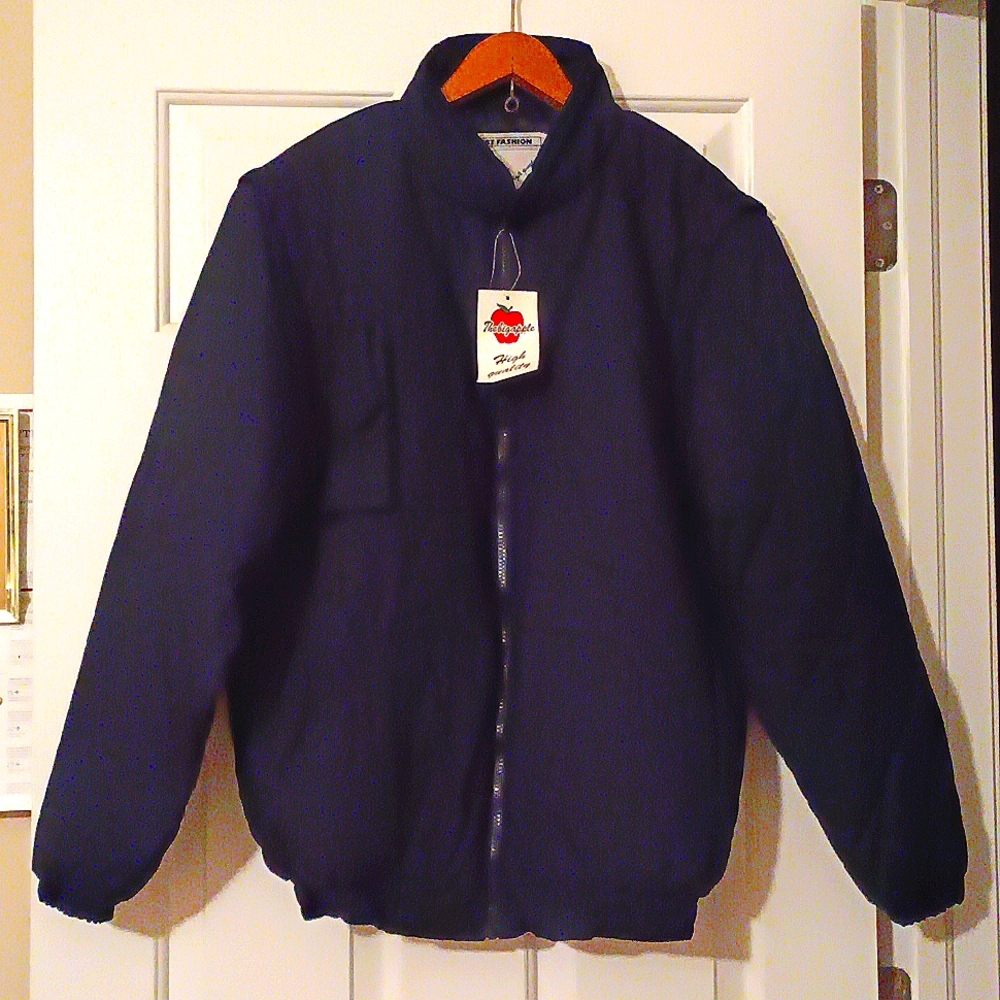 THE BIG APPLE DARK NAVY BLUE JACKET CONVERTIBLE TO VEST SZ L NEW